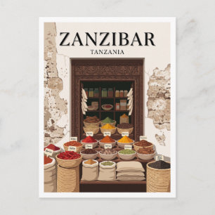Stone Town Spice Stalls Zanzibar City Tanzania Postcard