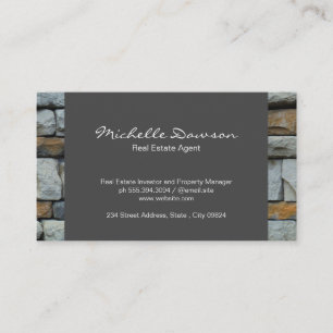 Stone Trim Real Estate Agent Business Card