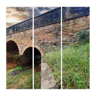 Stone Triple Arched Bridge Triptych