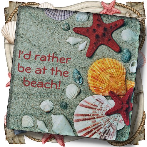 Stone TRIVET _ Id Rather Be At The Beach _ Gray