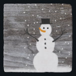 Stone trivet or gift  rustic Christmas snowman<br><div class="desc">Style, Individualize & Personalize almost anything that comes mind. Customize your whole world With A Wide Variety of Unique Zazzle Products to Choose from. Find Or Create those one-of-a-kind gifts you just cant find anywhere else. Specializing in Unique Customizable Apparel & Unique Home Decor and much more. Inspired by the...</div>