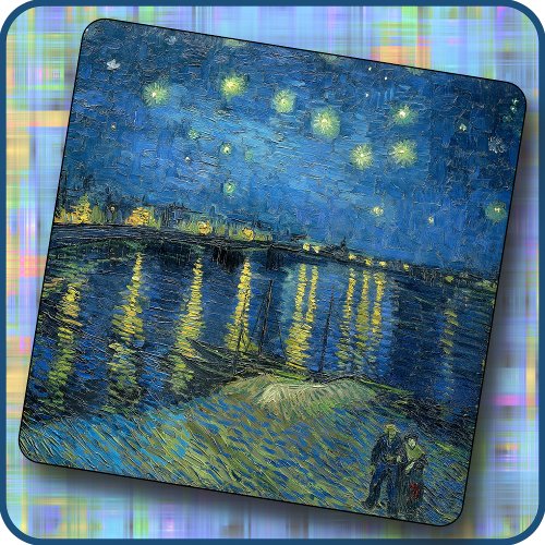 STONE TRIVET Starry Night Over the Rhone _van Gogh