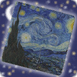 Stone TRIVET - "Starry Night" - Vincent van Gogh<br><div class="desc">An image of "Starry Night" (1889) by Vincent van Gogh is featured on this square marble stone Trivet. ►The image cannot be removed or replaced. ►Customize/personalize by adding custom text in your choice of font (style, color, size), or an additional image or a logo. Makes a colorful and interesting gift....</div>
