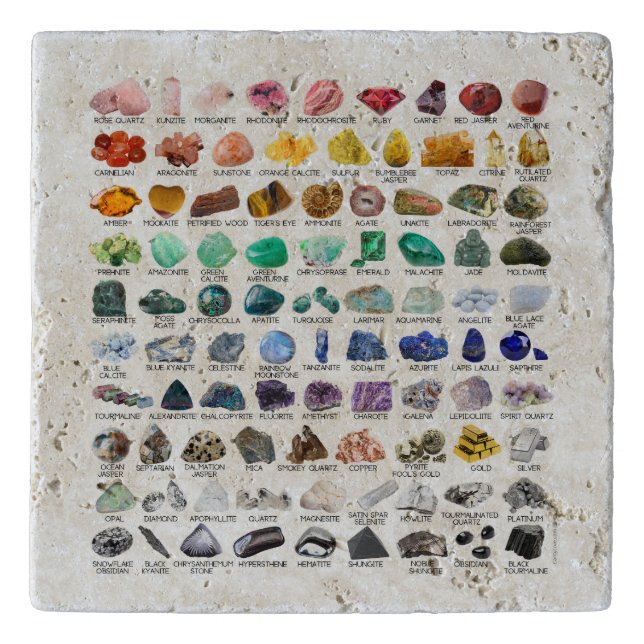 Stone Trivet The Crystal Collection Rainbow Rocks (Front)