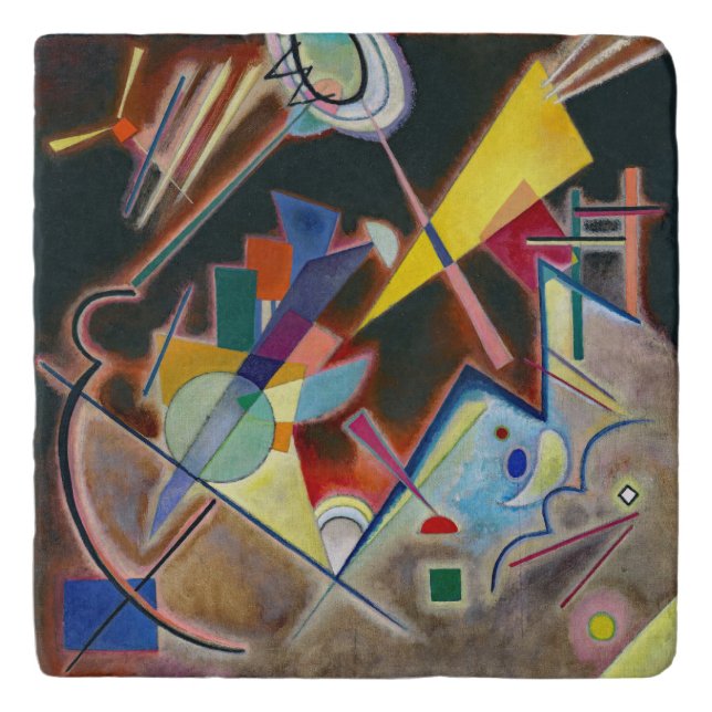 Stone TRIVET - "Tiefes Braun" - Kandinsky (Front)
