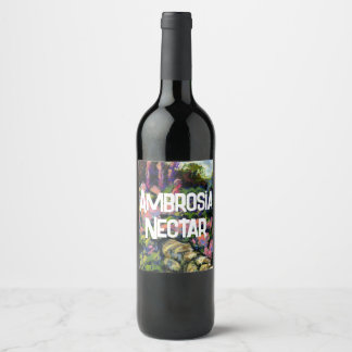 Stone Wall and Flowers Ambrosia Nectar Wine Label