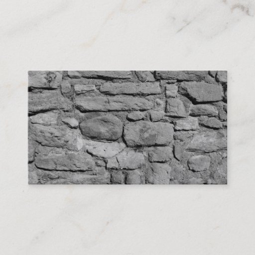Customizable Stone Wall. Black and white. Business Card Templates