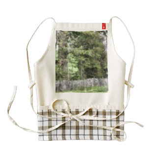 Stone wall enclosing a house zazzle HEART apron