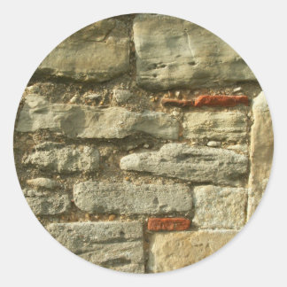 Stone Wall Image. Classic Round Sticker