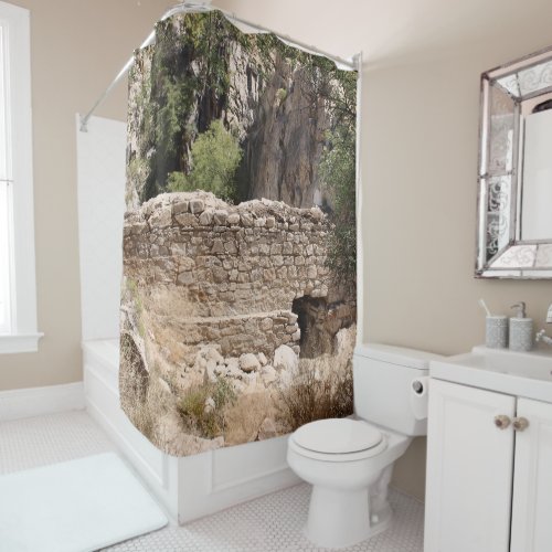 Stone Wall in a Desert Canyon Shower Curtain