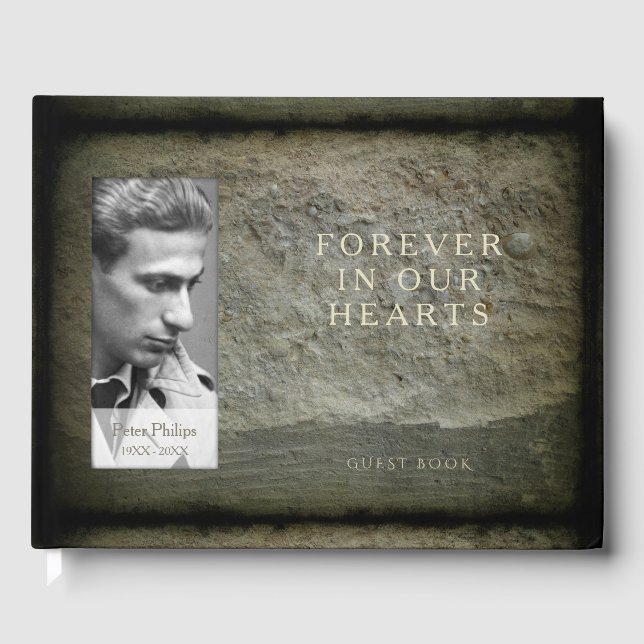 Stone wall Photo Frame Memorial Guest Book (Front)