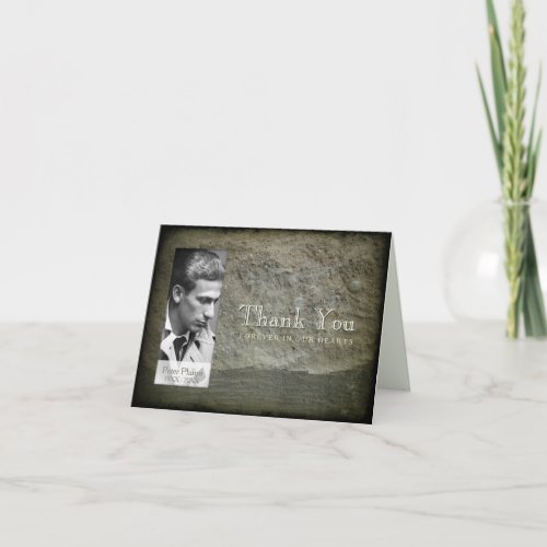 Stone wall Photo Frame Sympathy Thank You N card