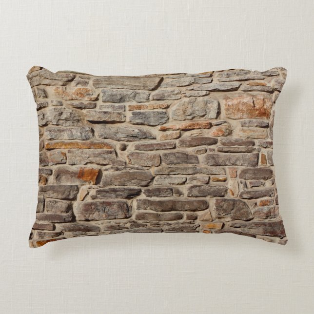Stone wall rustic texture  background accent pillow (Front)