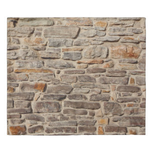 Stone wall rustic texture background duvet cover
