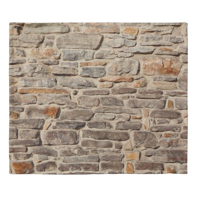 Stone wall rustic texture  background duvet cover (Front)