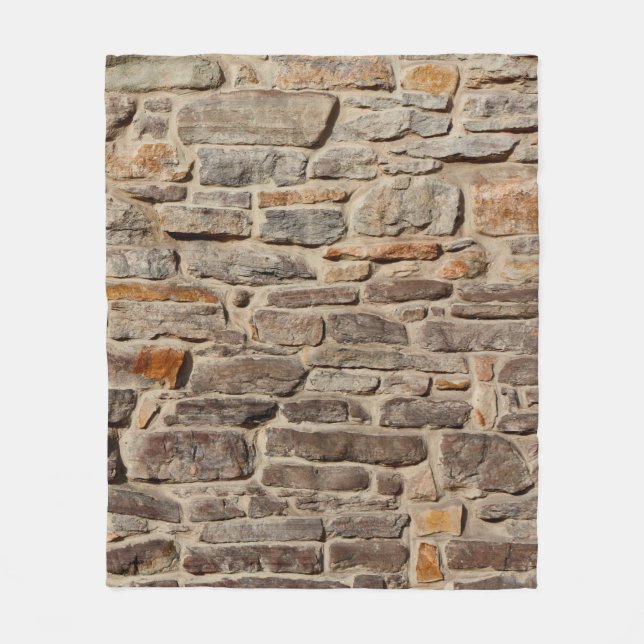 Stone wall rustic texture  background fleece blanket (Front)