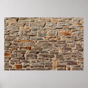 Stone wall rustic texture background poster