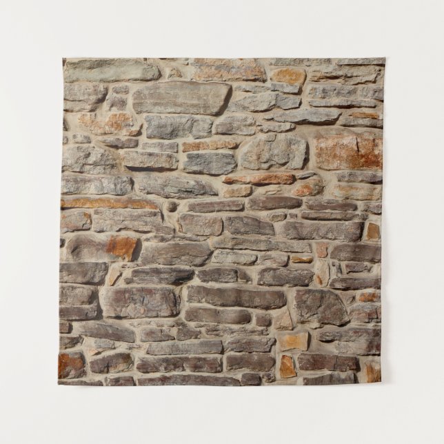 Stone wall rustic texture  background tapestry (Front)