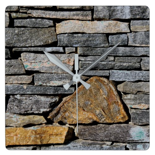 Stone Wall Square Wall Clock