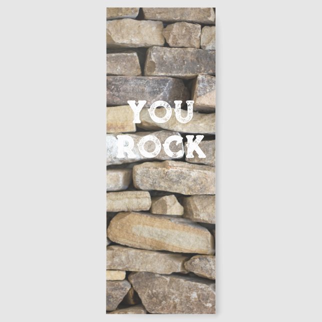 Stone Wall Stacked Rocks You Rock Custom Text Bookmarks (Front)