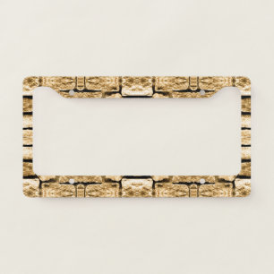 Stone Wall Tan Southwest Rustic Geometric Pattern License Plate Frame