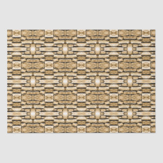 Stone Wall Tan Southwest Rustic Geometric Pattern Tissue Paper
