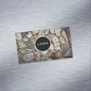 Stone wall texture business card magnet