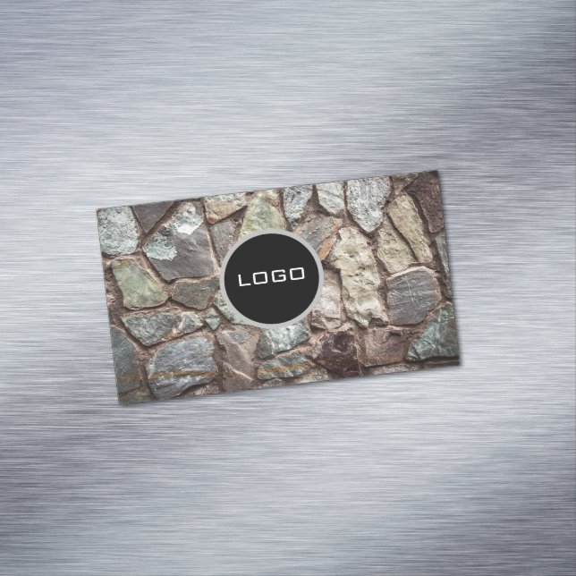 Stone wall texture business card magnet (In Situ)
