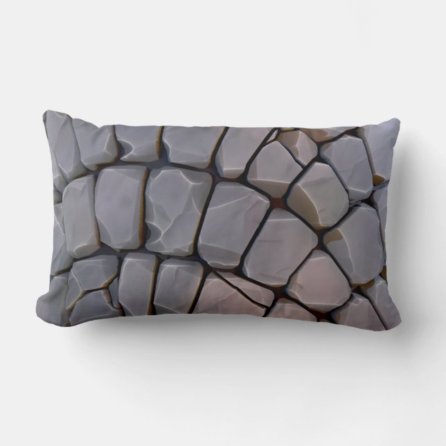 Stone Wall Texture Pattern Lumbar Pillow (Front)