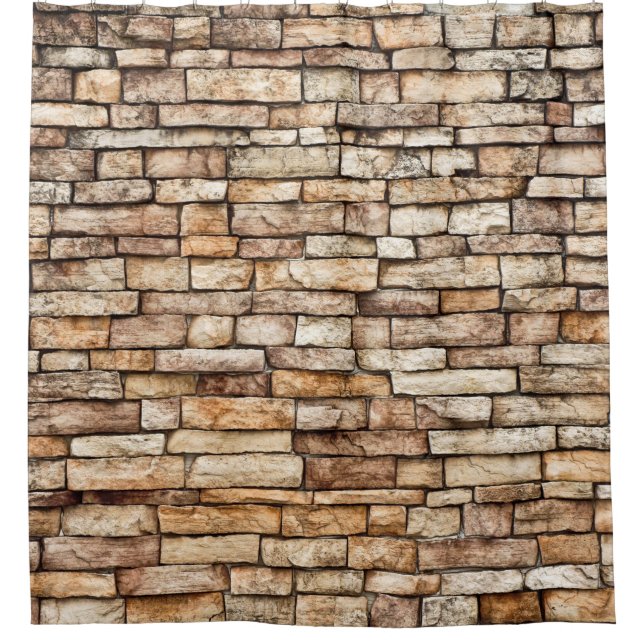 Stone Wall Texture Shower Curtain (Front)