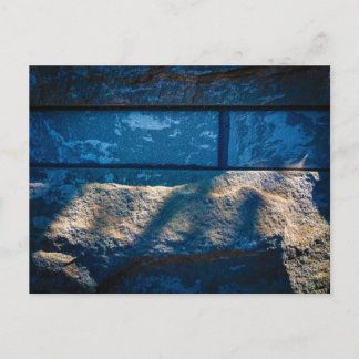 Stone Wall with Dramatic Sunlight and Shadows Postcard