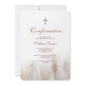 Stone Watercolor Religious Invitation