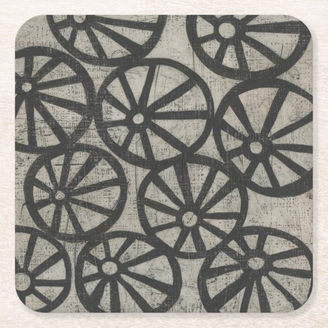 Stone - Wheels Square Paper Coaster (Front)