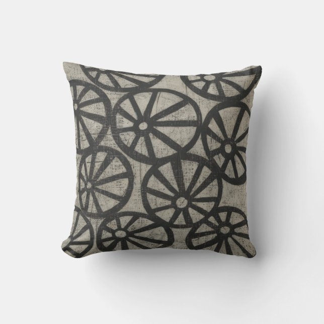 Stone - Wheels Throw Pillow (Front)