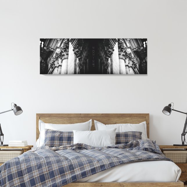 Stone Wings Skull Canvas Print (Insitu(Bedroom))