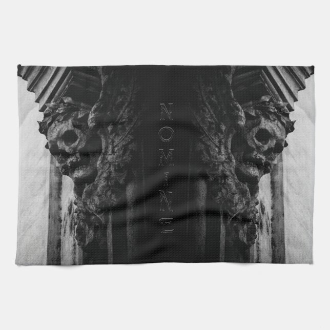 Stone Wings Skull Kitchen Towel (Horizontal)