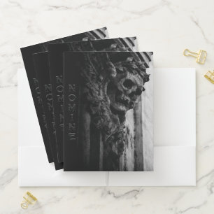 Stone Wings Skull Pocket Folder