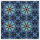Stone Wonder  Vintage Blue Fractal Kaleidoscope Fabric