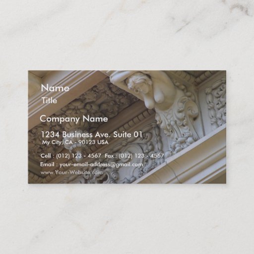 Customizable Stone Work On Building Business Card