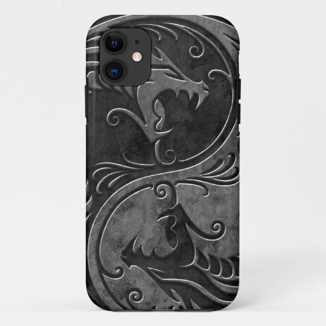 Stone Yin Yang Dragons Case-Mate iPhone Case (Back)