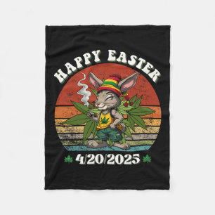 Stoned Easter Bunny With Joint Easter Day 4 Fleece Blanket