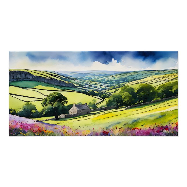 “Stonedale” Wide Landscape Yorkshire Dales Scene Poster (Front)