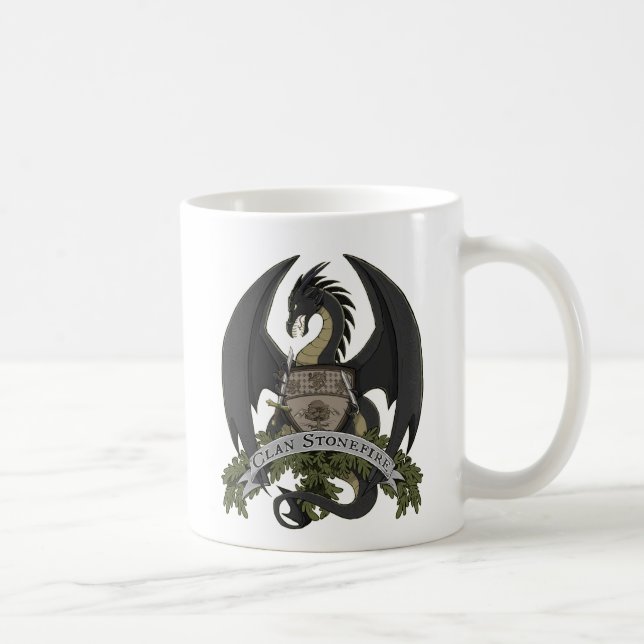 Stonefire Dragons Crest (Black Dragon) 11oz Mug (Right)
