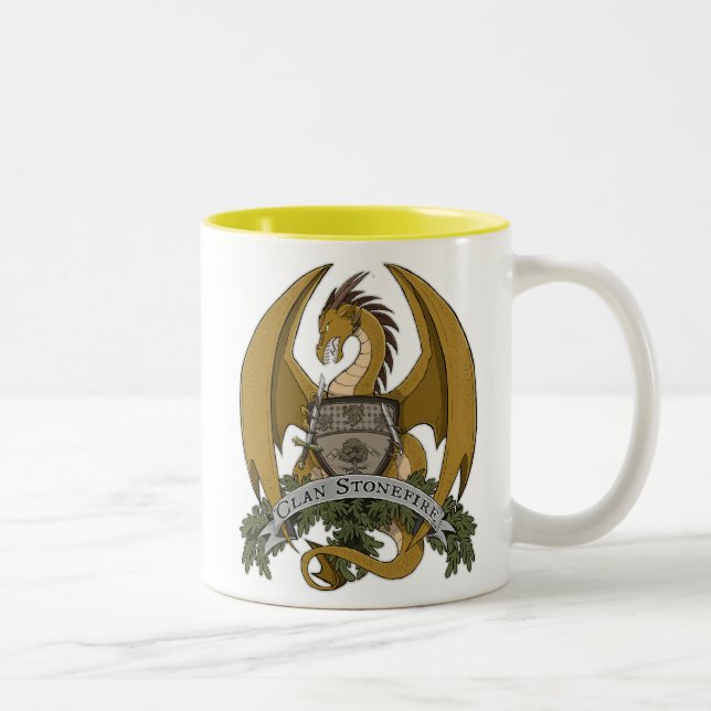 Stonefire Dragons Crest (Gold Dragon) 11oz Mug (Right)