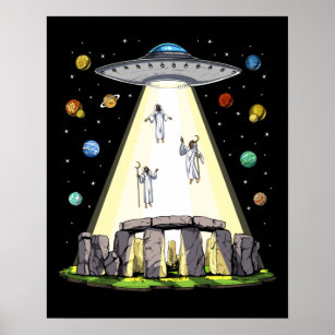 Stonehenge Alien Abduction Poster