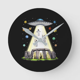 Stonehenge Alien Abduction Round Clock