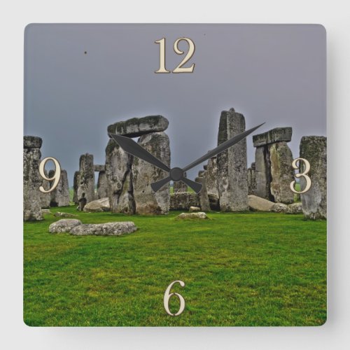 Stonehenge Ancient Historic Site of Power Square Wall Clock