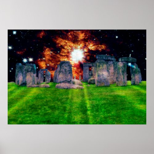 Stonehenge at Star_rise Art Poster