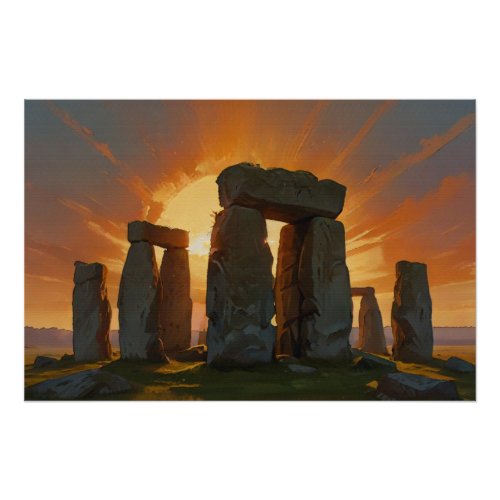 Stonehenge at sunrise poster