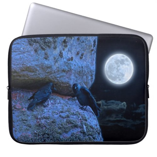 Stonehenge Celtic Circle Jackdaws  Full Moon Laptop Sleeve